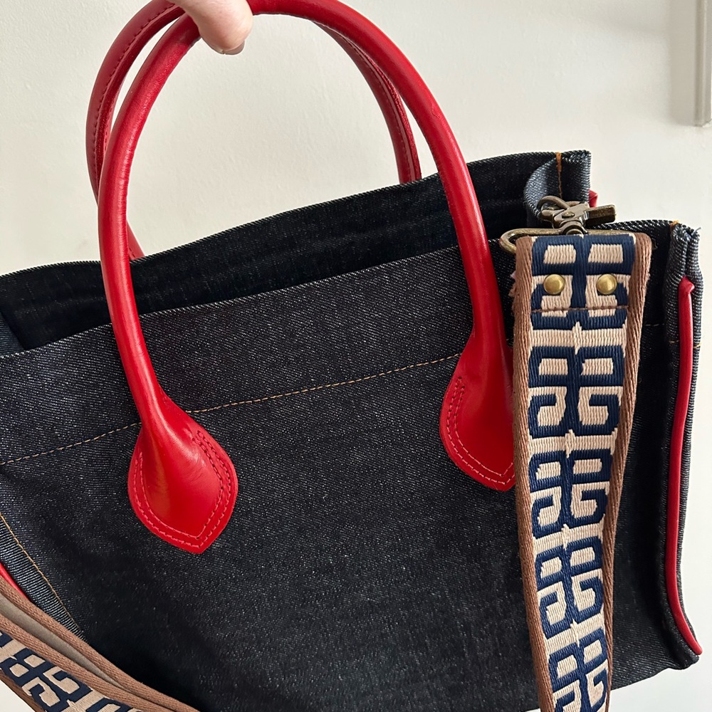 Parker Thatch “Parker” bag in Japanese selvedge denim.